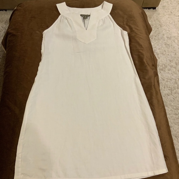 Tommy Bahama White S Linen Sheath Dress Coastal Cottagecore Minimalist Classic - Picture 3 of 9